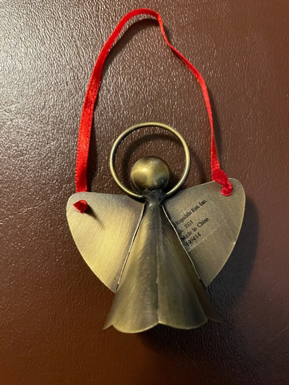 VTG Republic Ent Metal Angel Bell Christmas Ornament